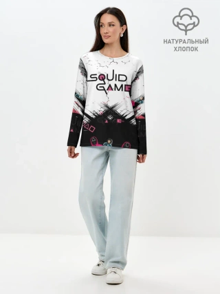 Лонгслив женский. Хлопок / SQUID GAME | ИГРА В КАЛЬМАРА,