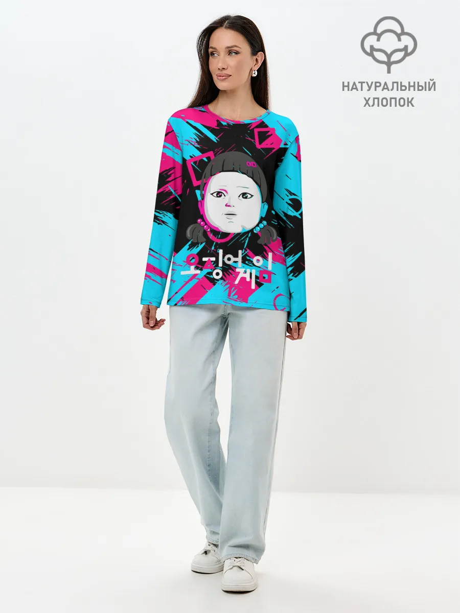 Лонгслив женский. Хлопок / SQUID GAME | ИГРА В КАЛЬМАРА | DOLL,