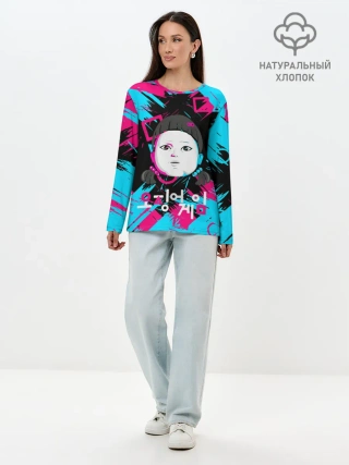 Лонгслив женский. Хлопок / SQUID GAME | ИГРА В КАЛЬМАРА | DOLL,