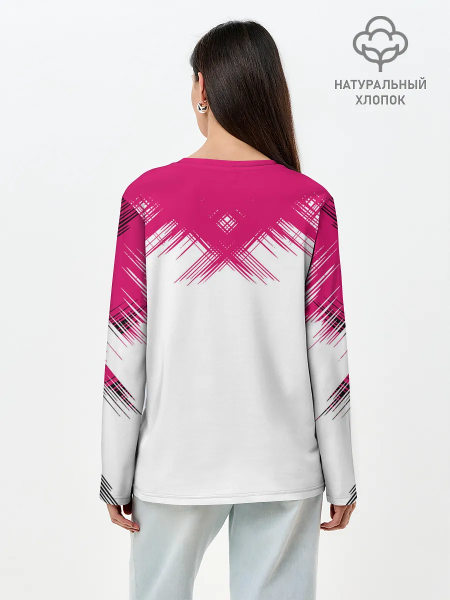Лонгслив женский. Хлопок / Игра в кальмара | геометрические фигуры,