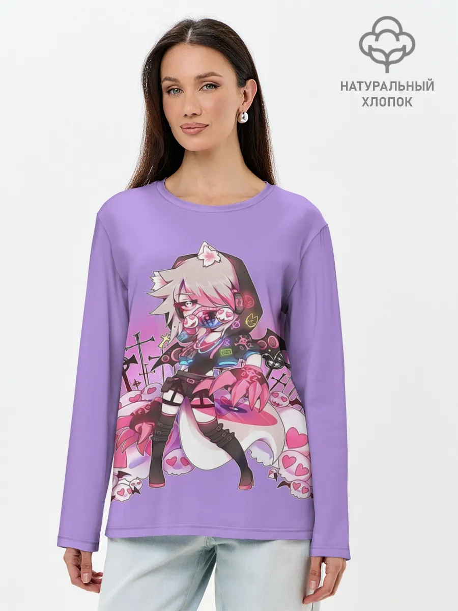 Лонгслив женский. Хлопок / Gacha Club DJ Cry