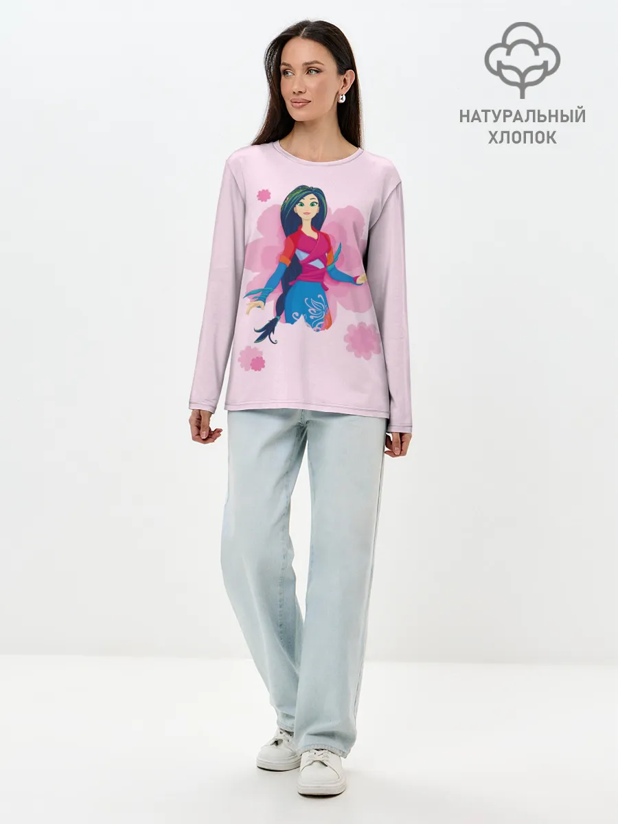 Лонгслив женский. Хлопок / Циркачка Мэй