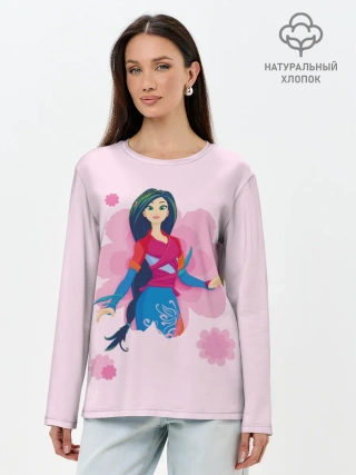 Лонгслив женский. Хлопок / Циркачка Мэй