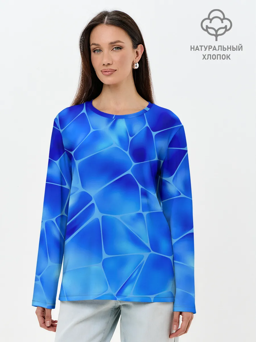 Лонгслив женский. Хлопок / Ice Under Water