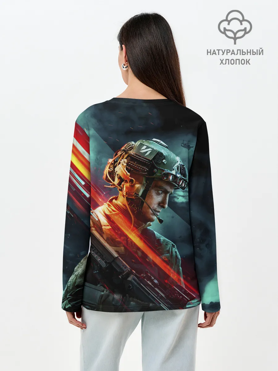 Лонгслив женский. Хлопок / Battlefield 2042 game art