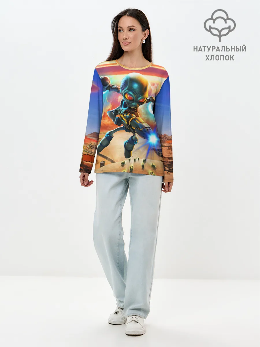Лонгслив женский. Хлопок / Alien area 52