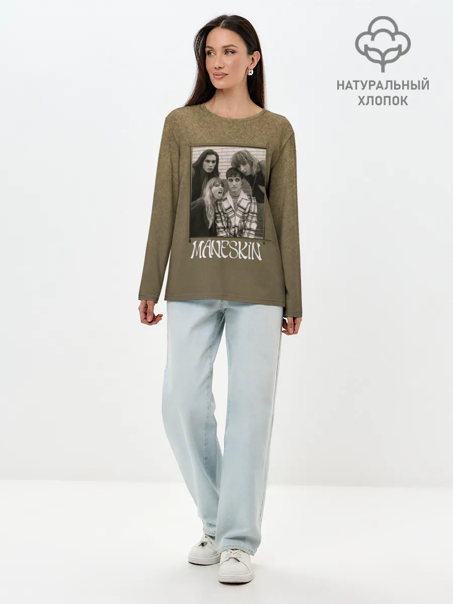 Лонгслив женский. Хлопок / Maneskin на зоолоте