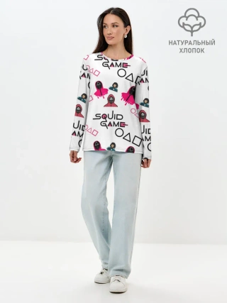 Лонгслив женский. Хлопок / игра в кальмара злодеи