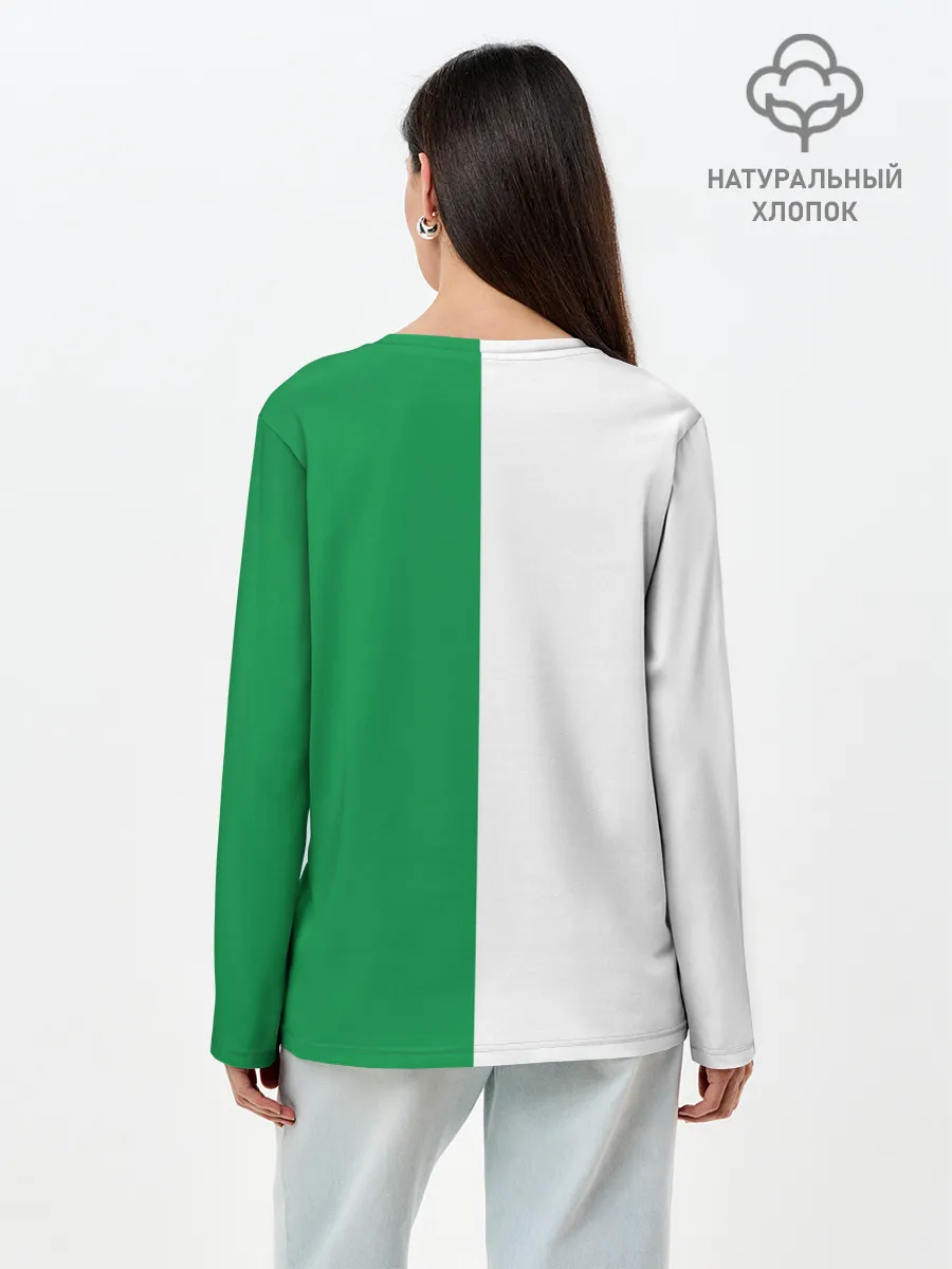 Лонгслив женский. Хлопок / Зелёная Ёлочка