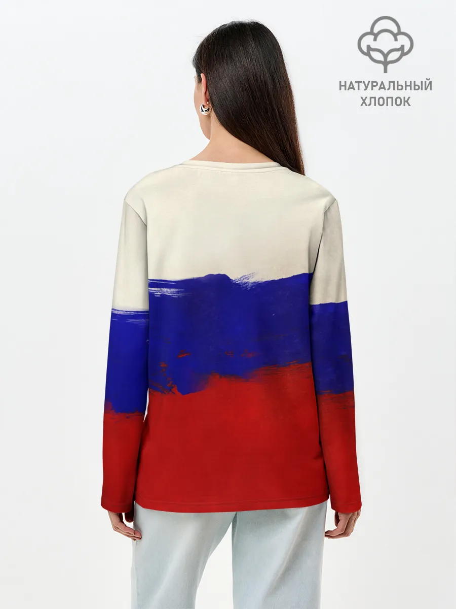 Лонгслив женский. Хлопок / Российский футбол