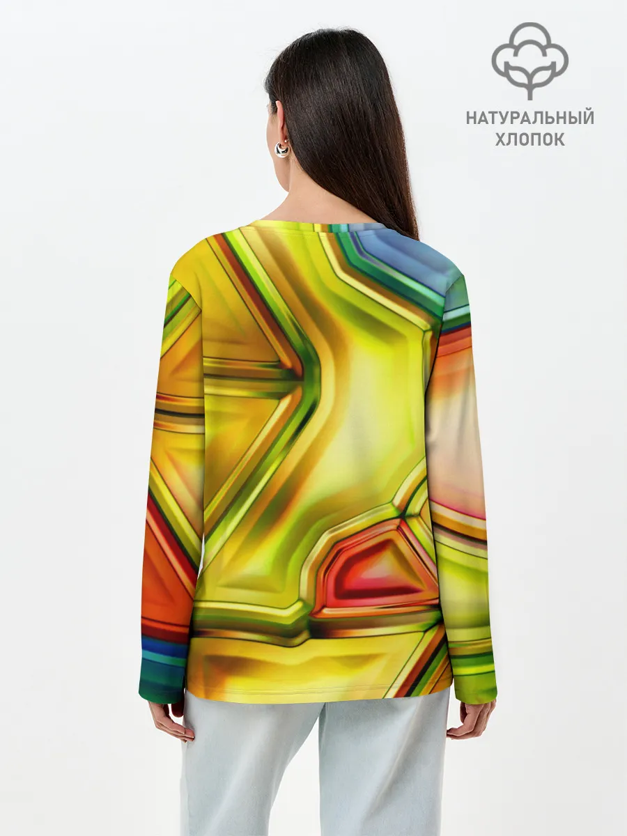 Лонгслив женский. Хлопок / Абстрактная абстракция