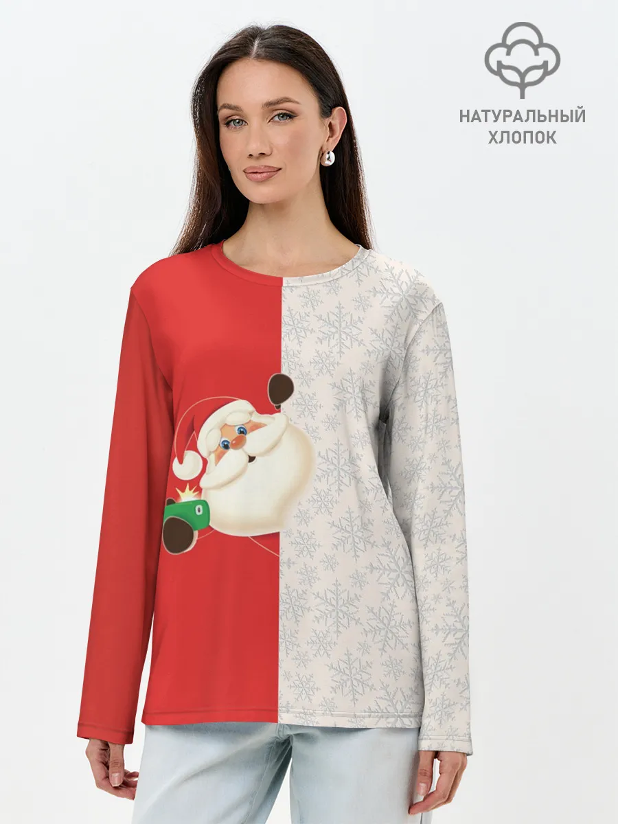 Лонгслив женский. Хлопок / Дед Мороз