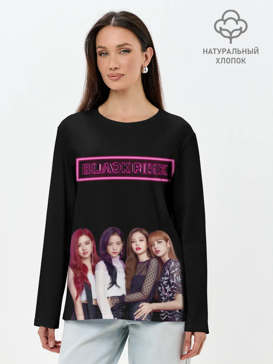 Лонгслив женский. Хлопок / BLACKPINK NEON