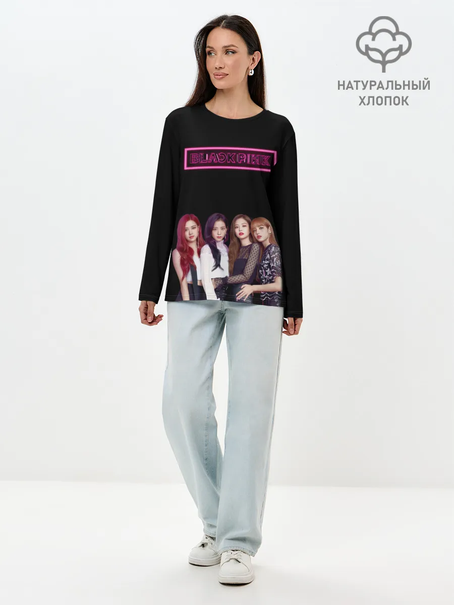 Лонгслив женский. Хлопок / BLACKPINK NEON