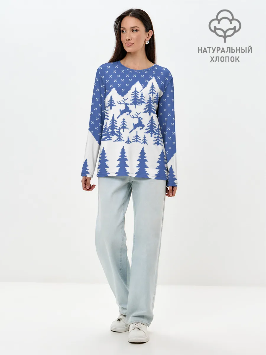 Лонгслив женский. Хлопок / Горные Олени