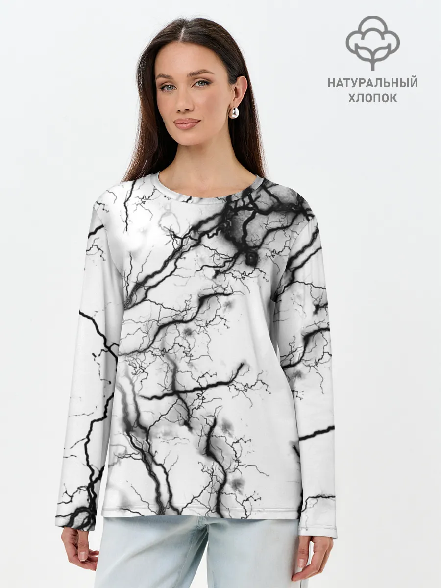 Лонгслив женский. Хлопок / нейронные связи