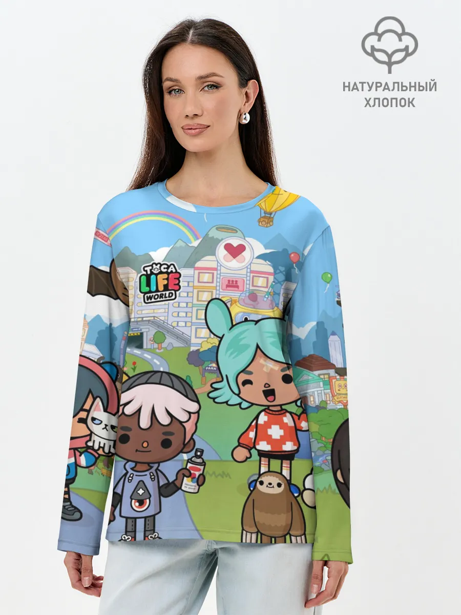 Лонгслив женский. Хлопок / Toca Boca | Мир