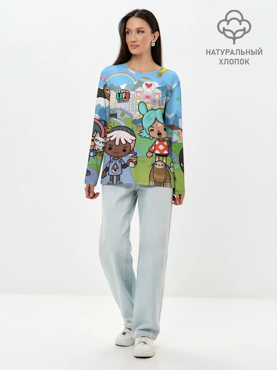 Лонгслив женский. Хлопок / Toca Boca | Мир