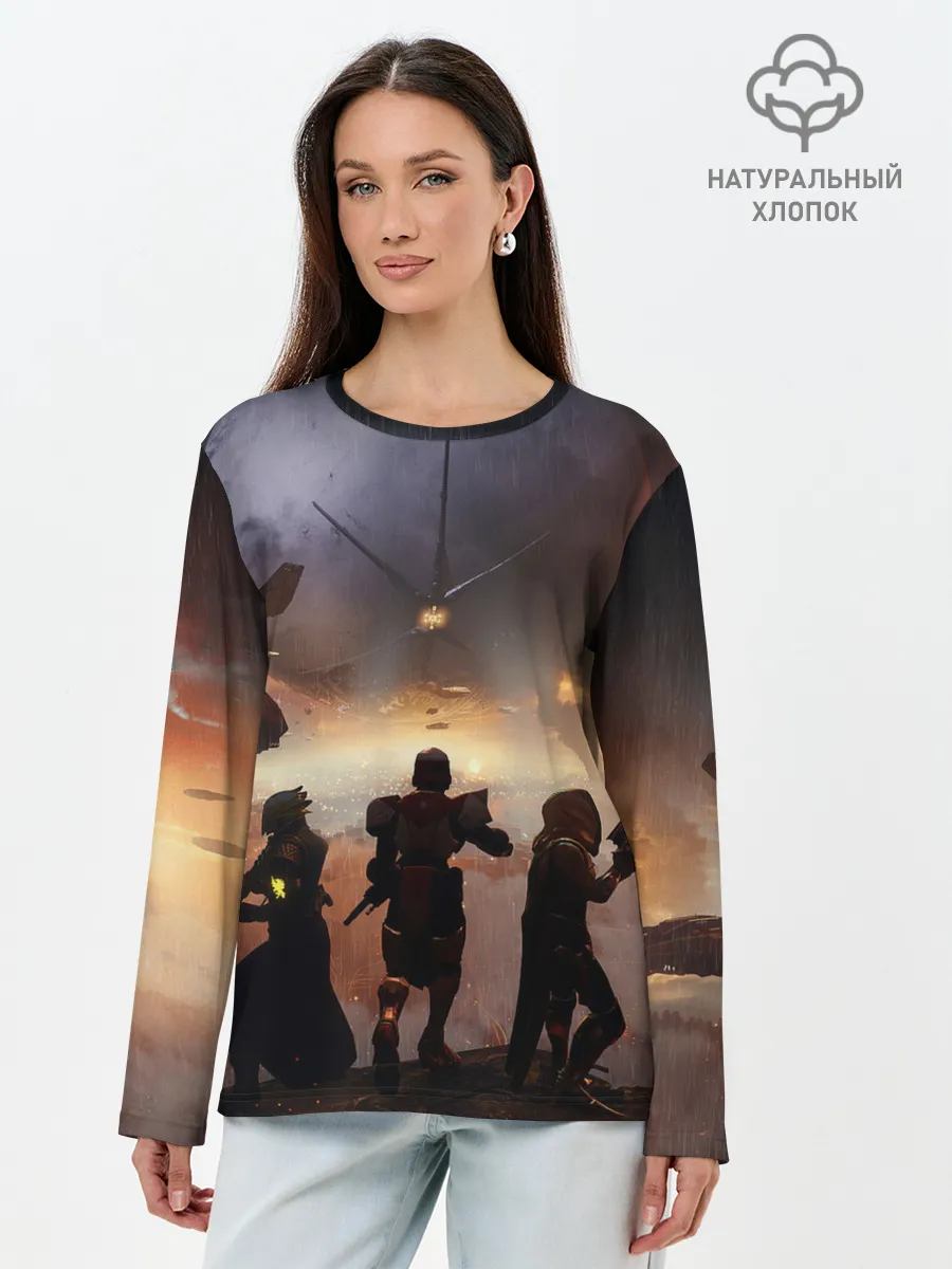 Лонгслив женский. Хлопок / DESTINY 2 ВОЙНА, СТРАЖИ