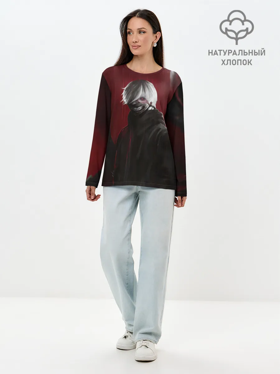 Лонгслив женский. Хлопок / TOKYO GHOUL | ТОКИЙСКИЙ ГУЛЬ ЩЮПАЛЬЦА