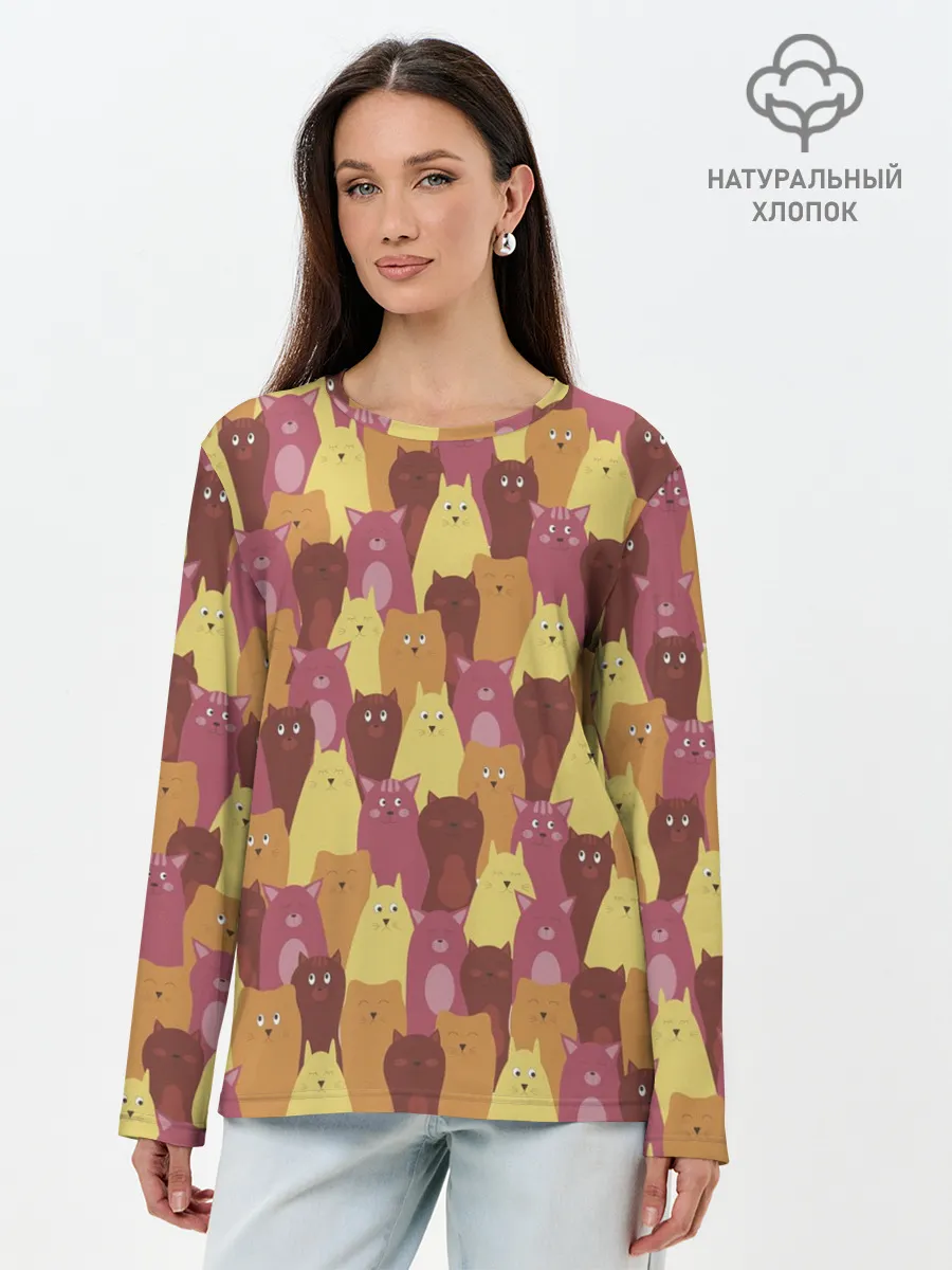 Лонгслив женский. Хлопок / BEAUTIFUL CATS