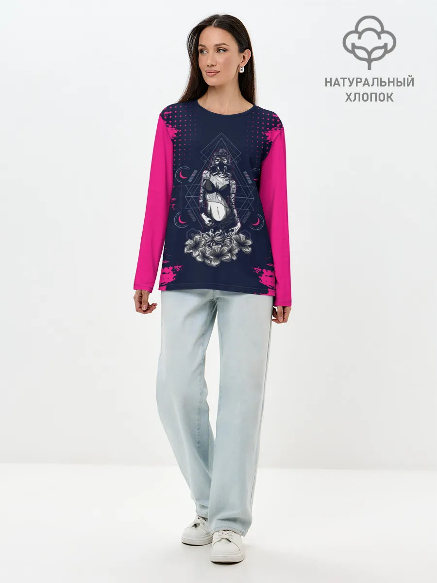 Лонгслив женский. Хлопок / ДЕВУШКА С ТАТУ | ПОСТАПОКАЛИПСИС