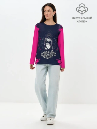 Лонгслив женский. Хлопок / ДЕВУШКА С ТАТУ | ПОСТАПОКАЛИПСИС