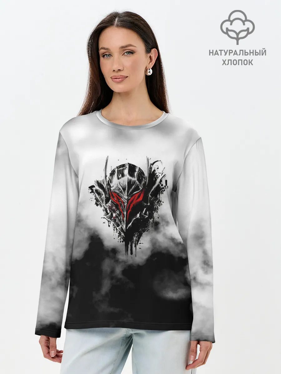 Лонгслив женский. Хлопок / Берсерк: Облачно.