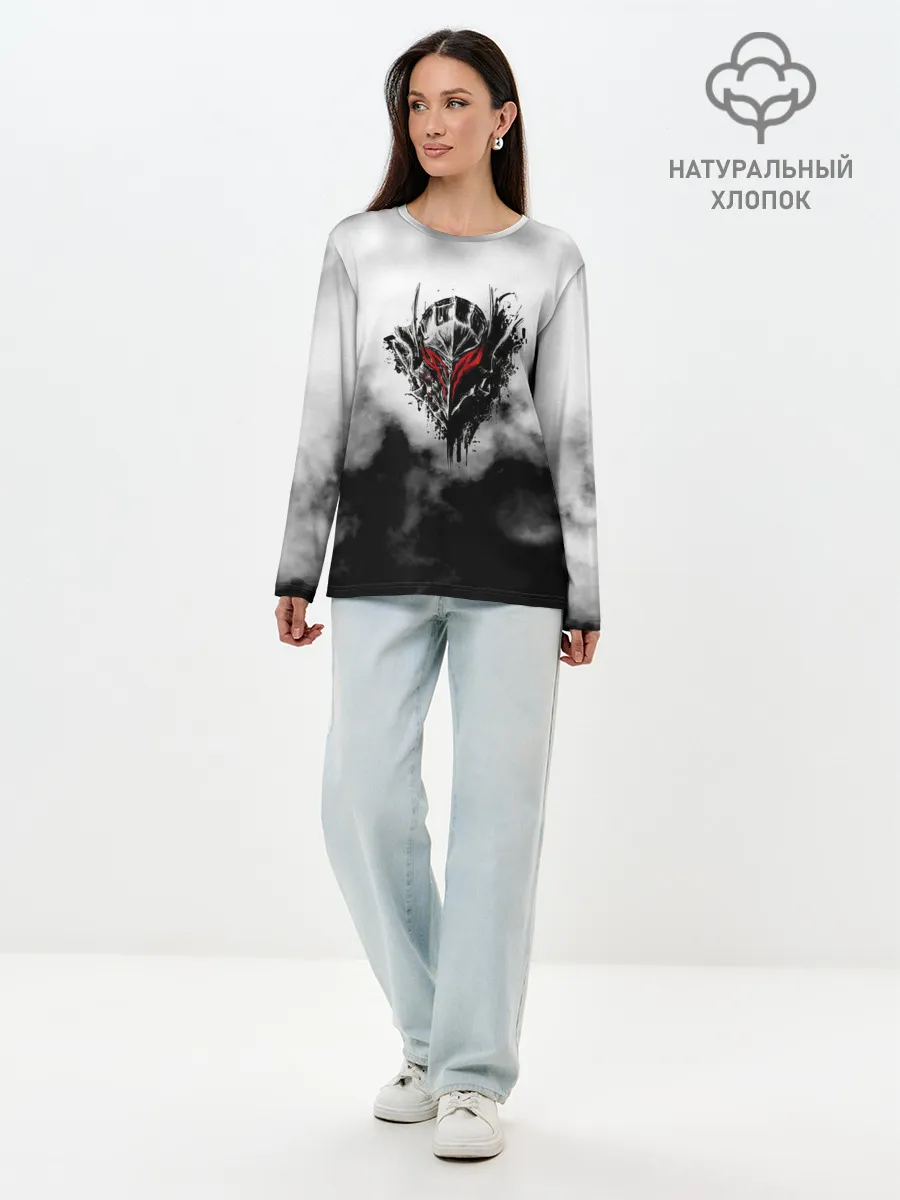 Лонгслив женский. Хлопок / Берсерк: Облачно.