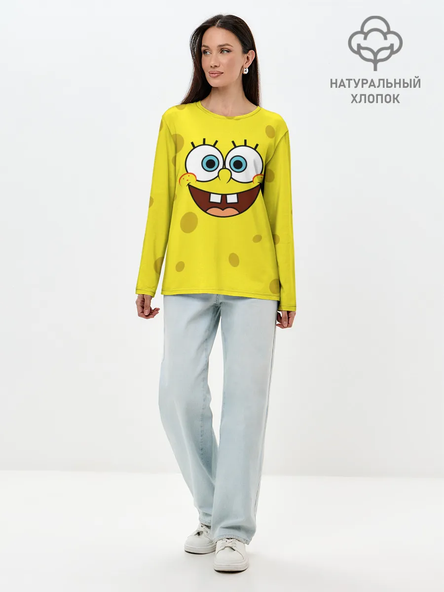Лонгслив женский. Хлопок / Губка Боб / SpongeBob