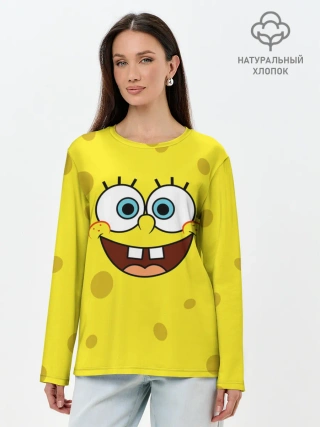 Лонгслив женский. Хлопок / Губка Боб / SpongeBob