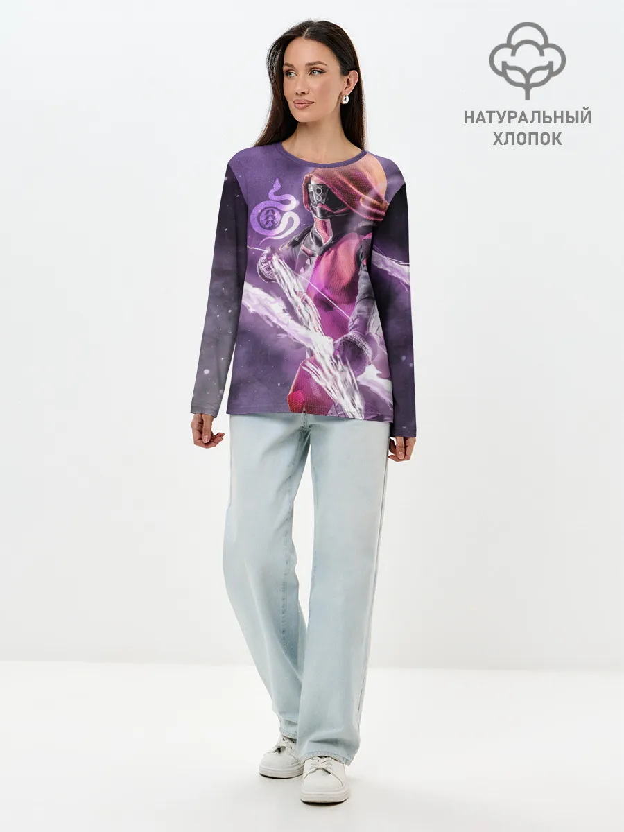 Лонгслив женский. Хлопок / DESTINY 2 HUNTER LOGO