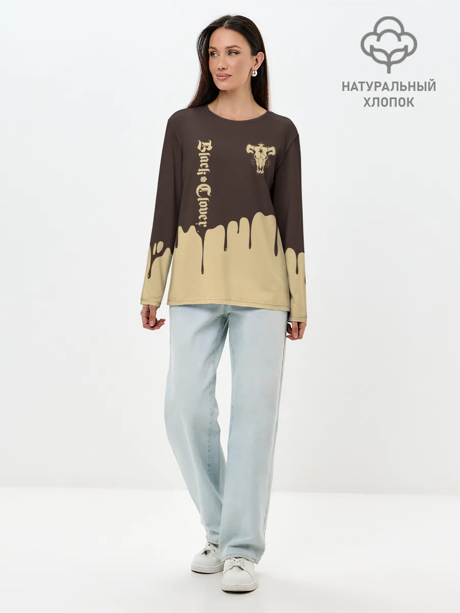 Лонгслив женский. Хлопок / Black clover: Bull