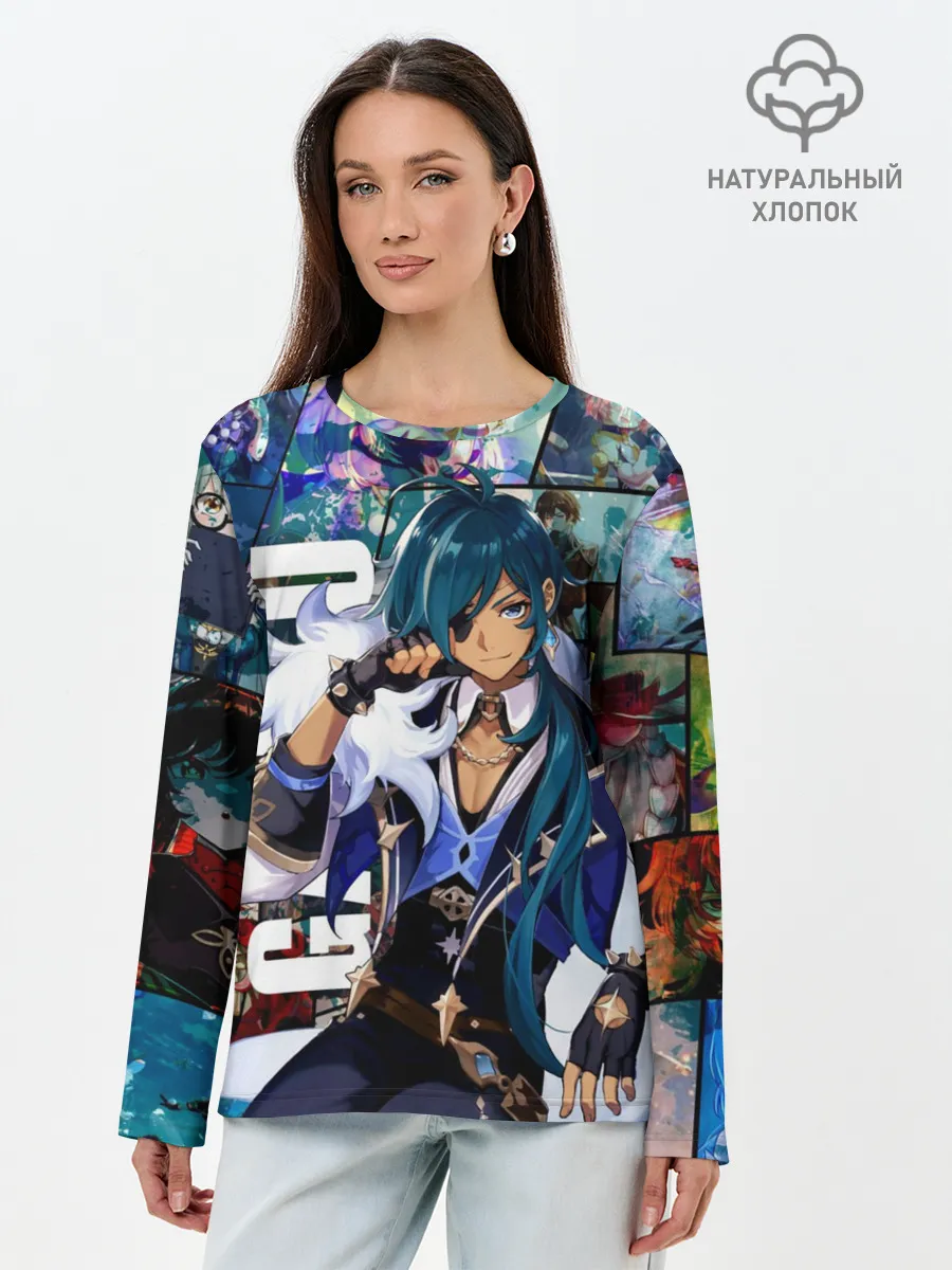 Лонгслив женский. Хлопок / Kaeya | Genshin Impact