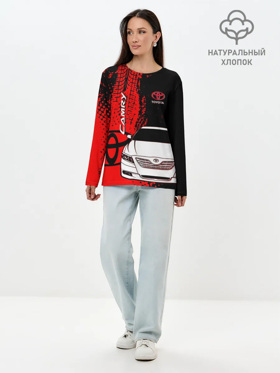 Лонгслив женский. Хлопок / Camry Toyota glitch