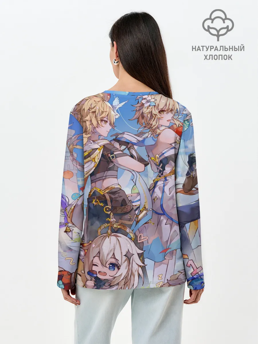 Лонгслив женский. Хлопок / Genshin impact день рождение