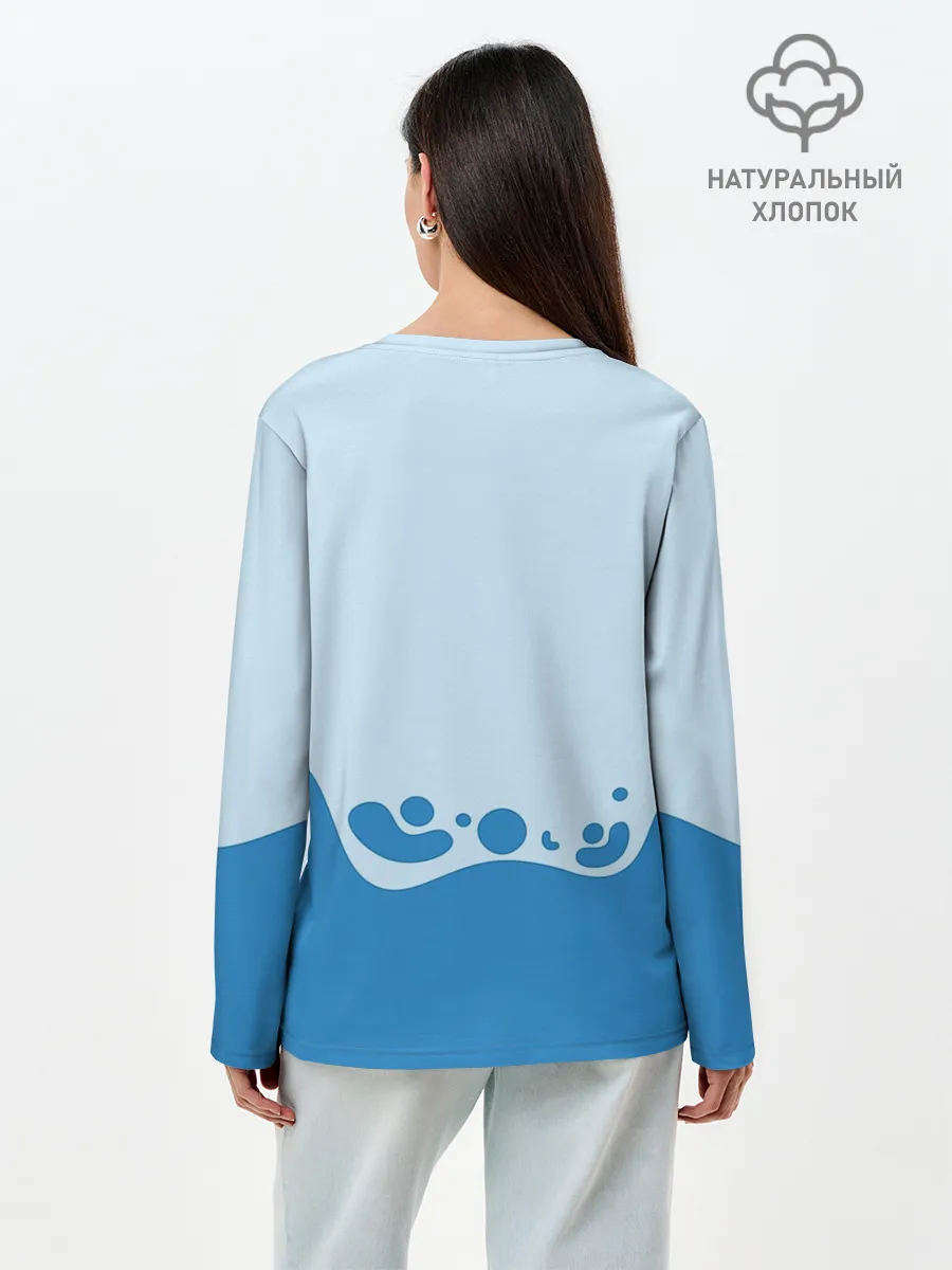 Лонгслив женский. Хлопок / Медузу мне в пузу