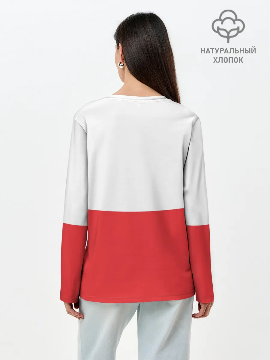 Лонгслив женский. Хлопок / Санта с 2 Оленями