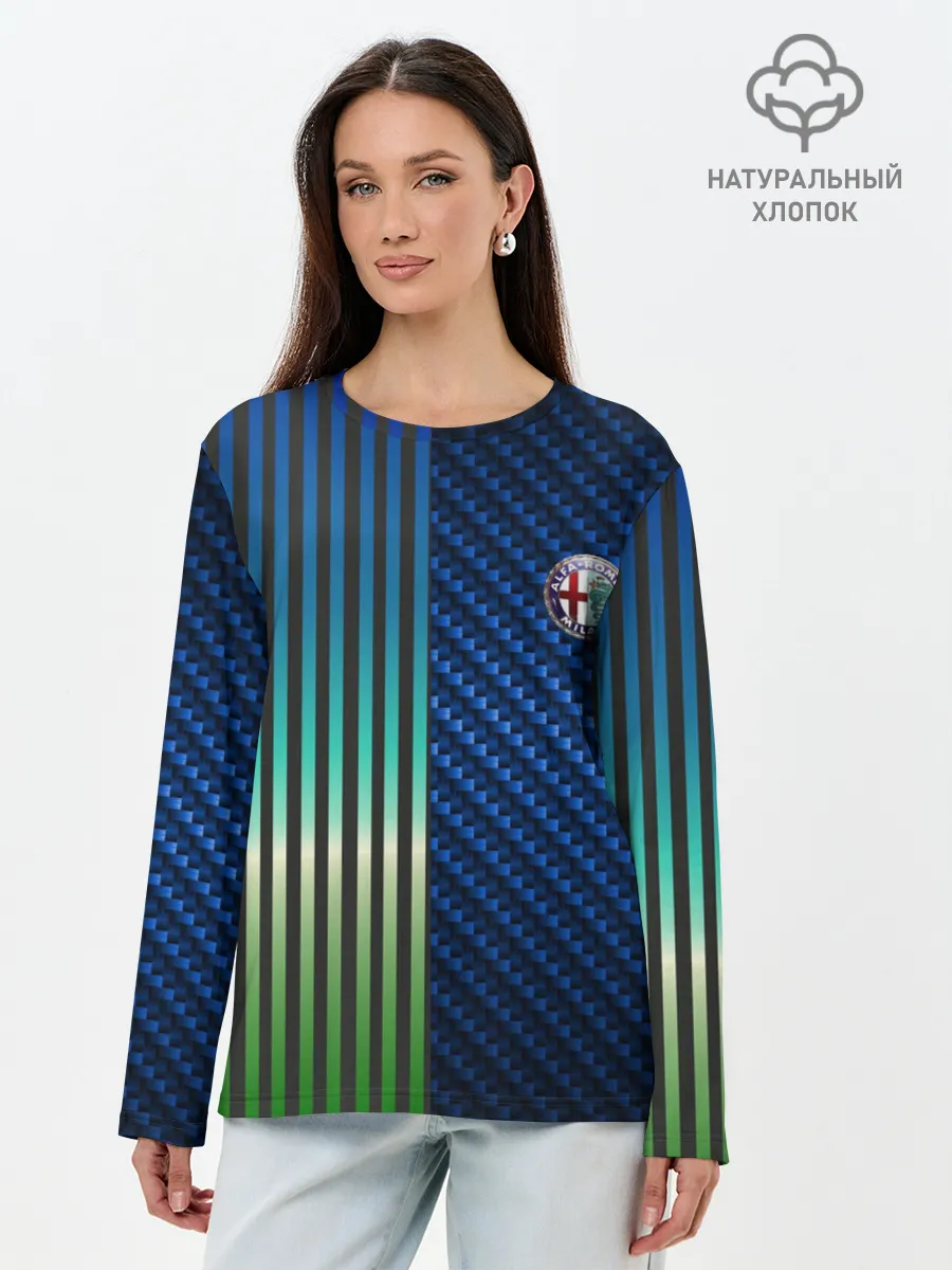 Лонгслив женский. Хлопок / Фантазия на тему Alfa-Romeo