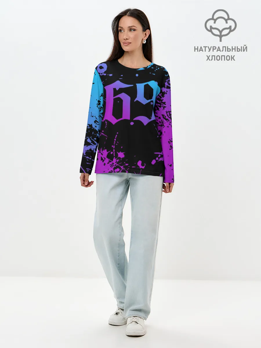 Лонгслив женский. Хлопок / 6IX9INE 69