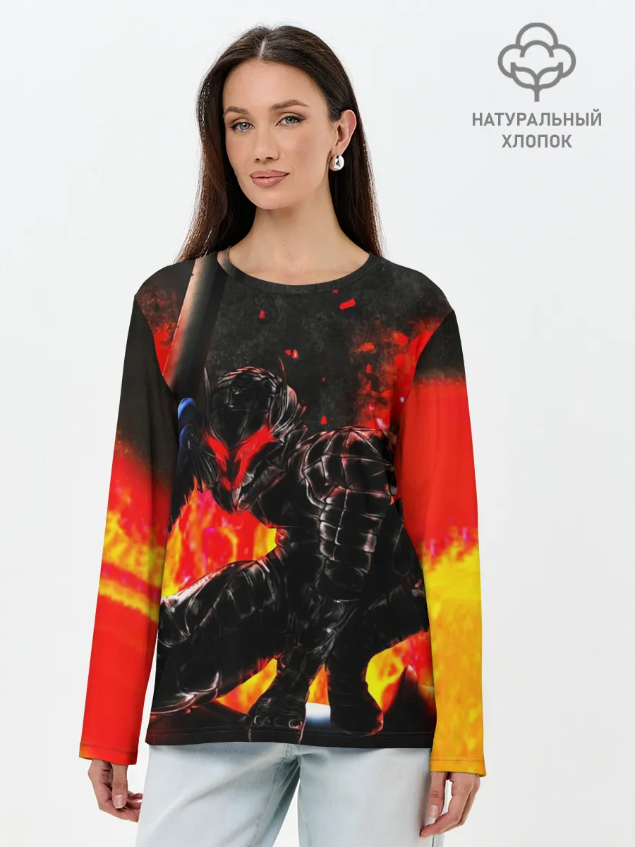 Лонгслив женский. Хлопок / БЕРСЕРК ОГНЕННЫЙ | BERSERK
