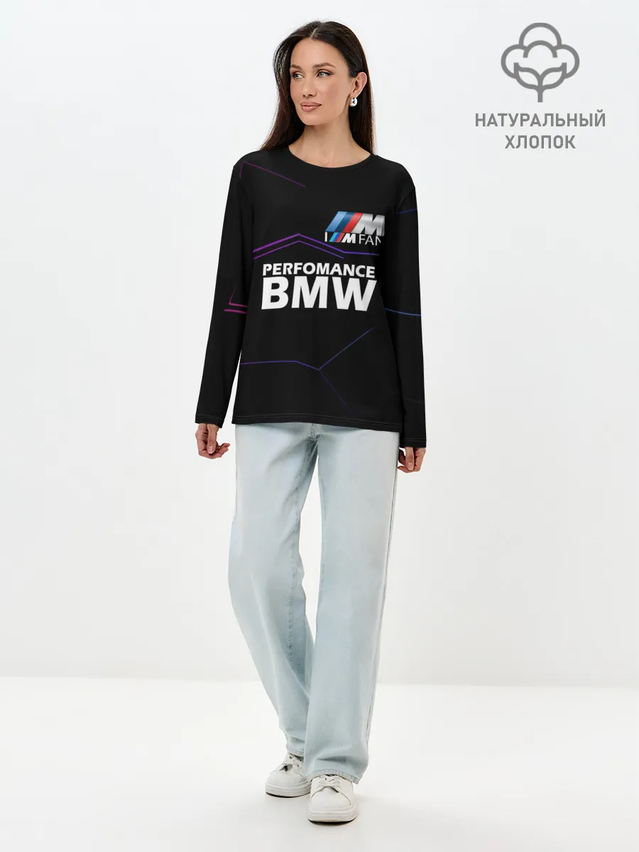 Лонгслив женский. Хлопок / BMW фанат