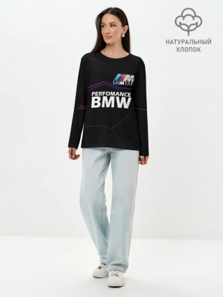 Лонгслив женский. Хлопок / BMW фанат