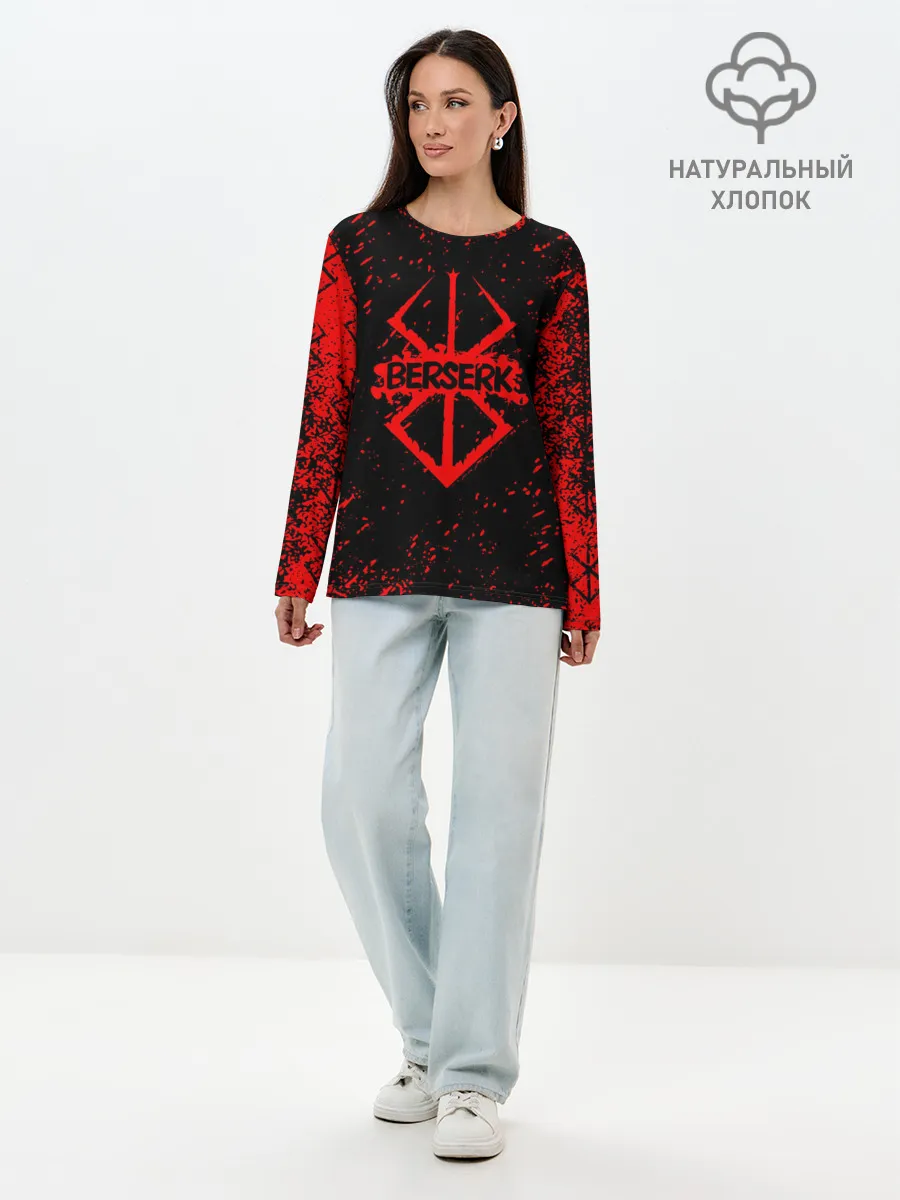Лонгслив женский. Хлопок / BERSERK | logo elements