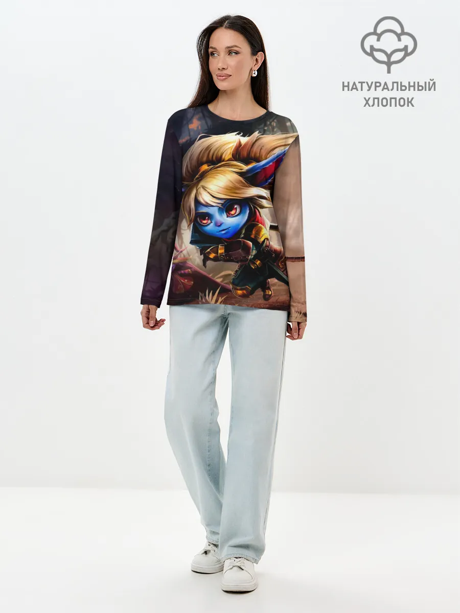 Лонгслив женский. Хлопок / Поппи Хранительница молота
