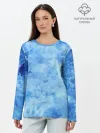 Лонгслив женский. Хлопок / Красочная синева