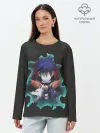 Лонгслив женский. Хлопок / Мегуми два волка Магическая битва