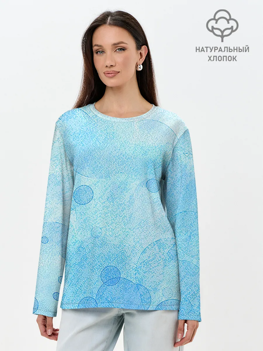 Лонгслив женский. Хлопок / Пузыри воздуха