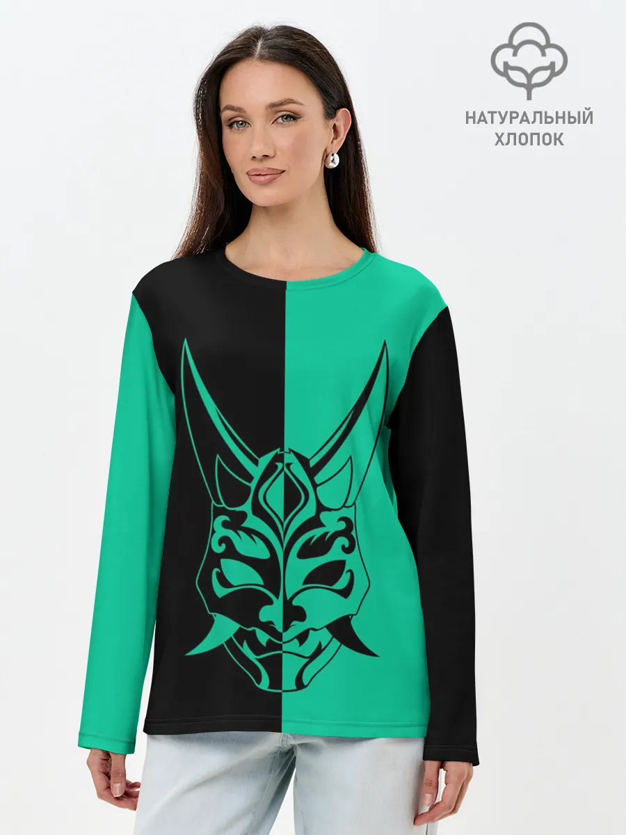 Лонгслив женский. Хлопок / СПЛИТ МАСКА СЯО