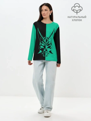 Лонгслив женский. Хлопок / СПЛИТ МАСКА СЯО